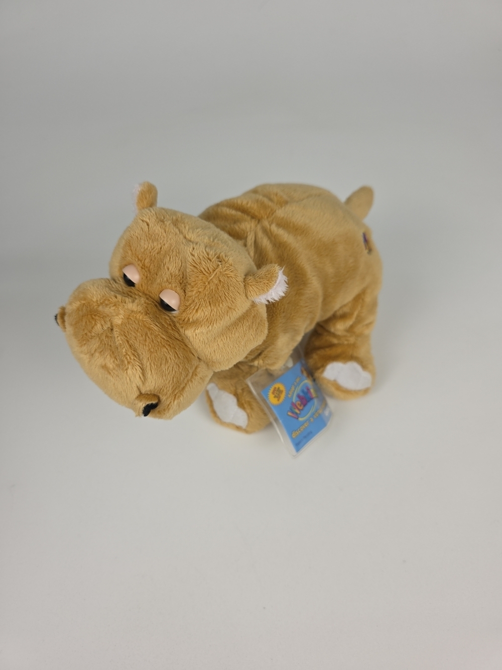 Plush Hippo Stuffed Animal in Tan - Soft Cuddly Toy